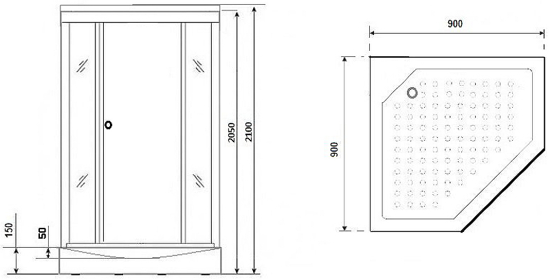 Душевая кабина Niagara Luxe 90x90см NG-7701DW профиль серебро