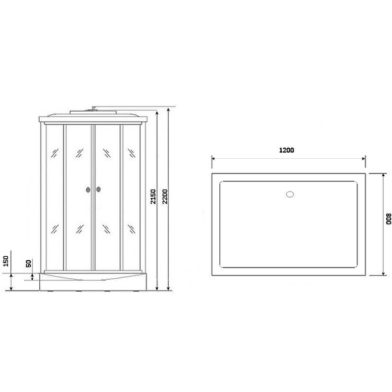 Душевая кабина Niagara Luxe 120х90см NGL-7711G R профиль золото