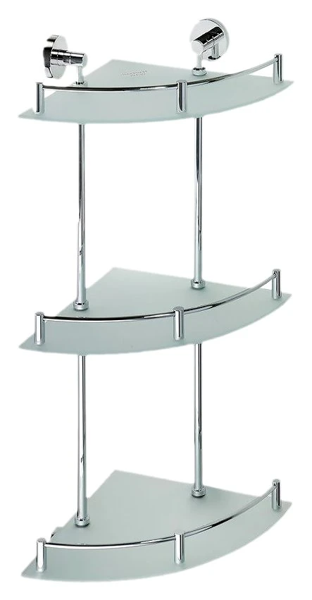 Полка Bemeta Omega 104202152 тройная, угловая, хром