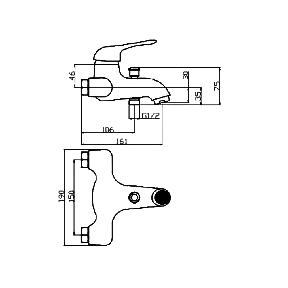 Смеситель для ванны с душем Kordi LOWRENCE KD 7804 - C5 белый/золото