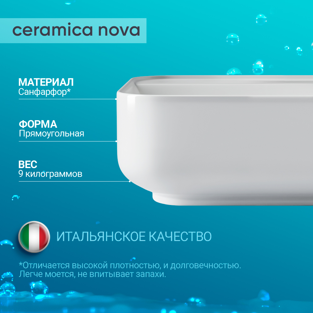 Раковина накладная Ceramica Nova Element CN5014 белая глянцевая