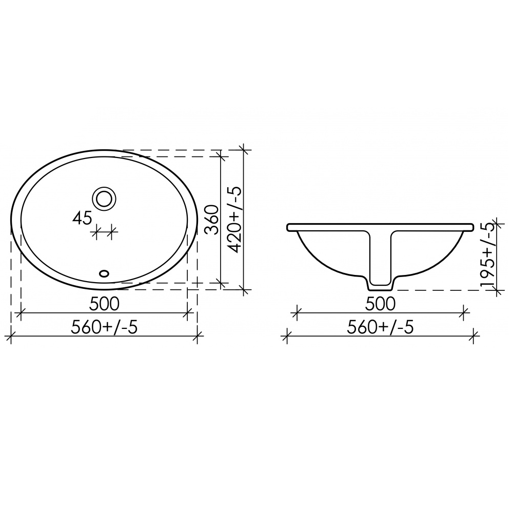 Раковина встраиваемая Ceramica Nova Element CN6043 белая