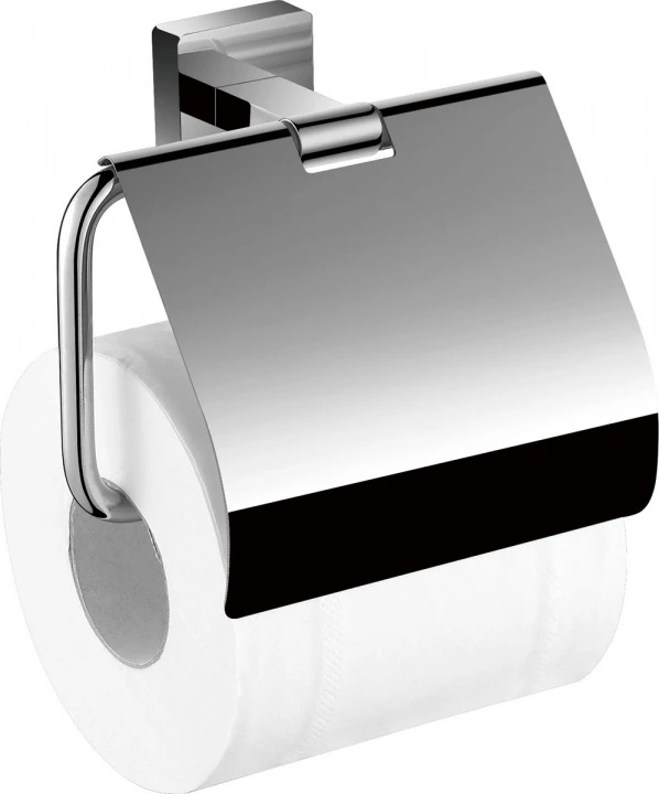 Держатель туалетной бумаги Aquanet 6586 с крышкой, хром