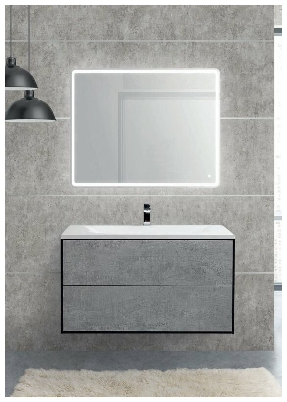 Тумба под раковину Cezares PREMIER-HPL-100-2C-SO-CESTR-BLUM-EST Cemento Strutt