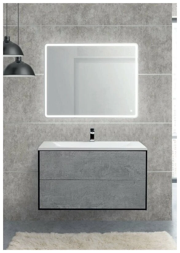 Тумба под раковину Cezares PREMIER-HPL-100-2C-SO-CESTR-BLUM-EST Cemento Strutt