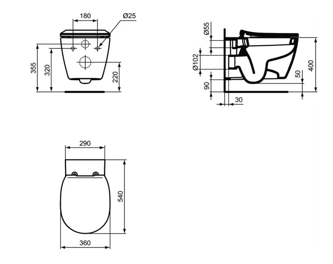 Чаша для унитаза подвесного Ideal Standard Connect E771801