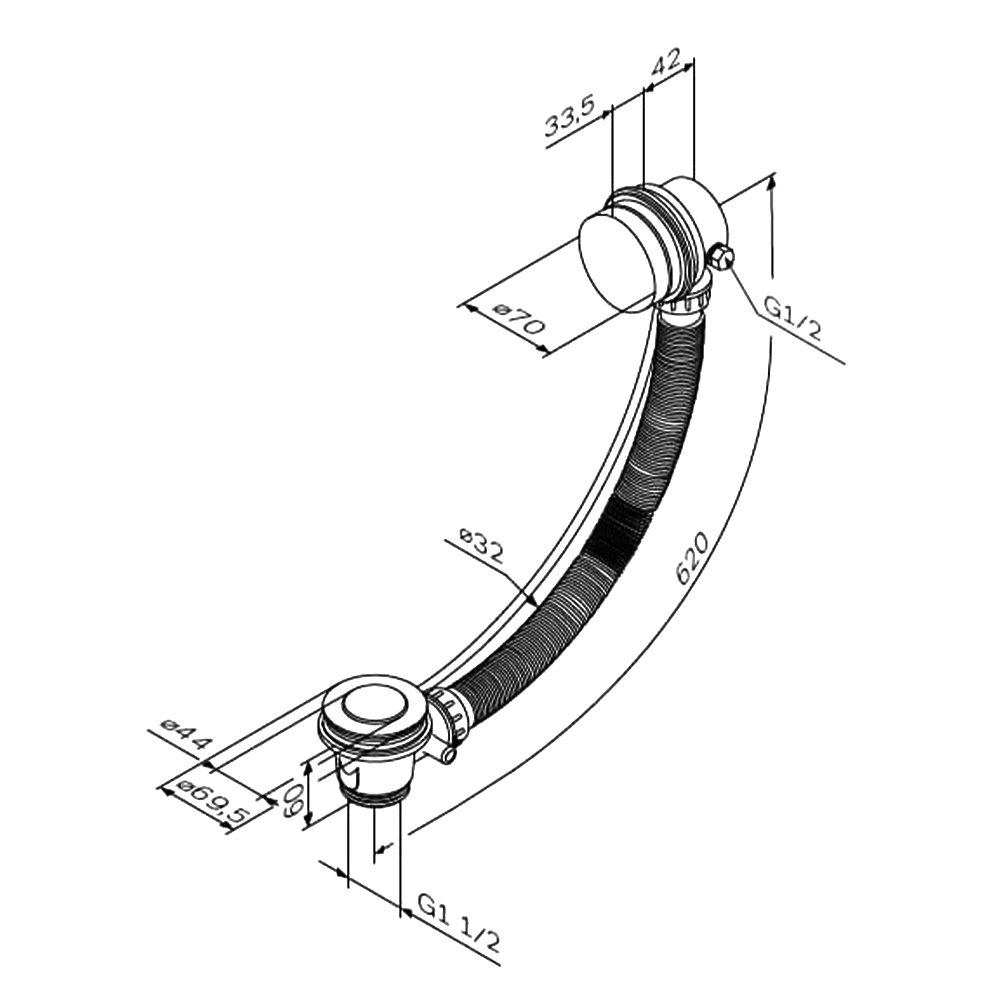 Слив-перелив для ванны AM.PM Gem W90A-000-OflB черный