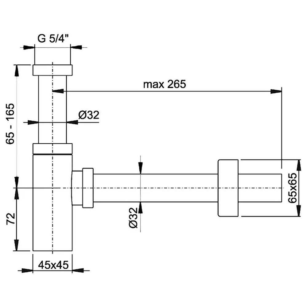 Сифон для раковины AlcaPlast A401 хром