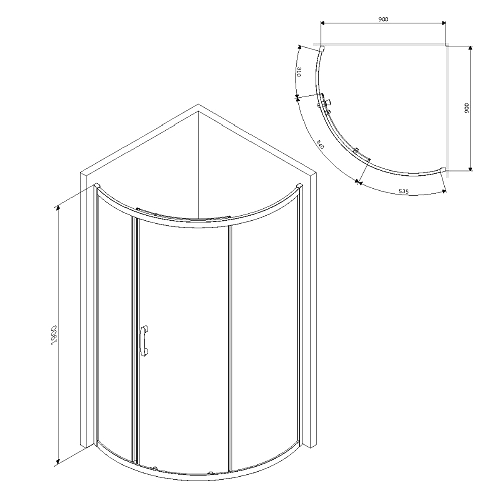 Душевой уголок AM.PM Like 90x90см W83G-315-090CT профиль серебро, стекло прозрачное