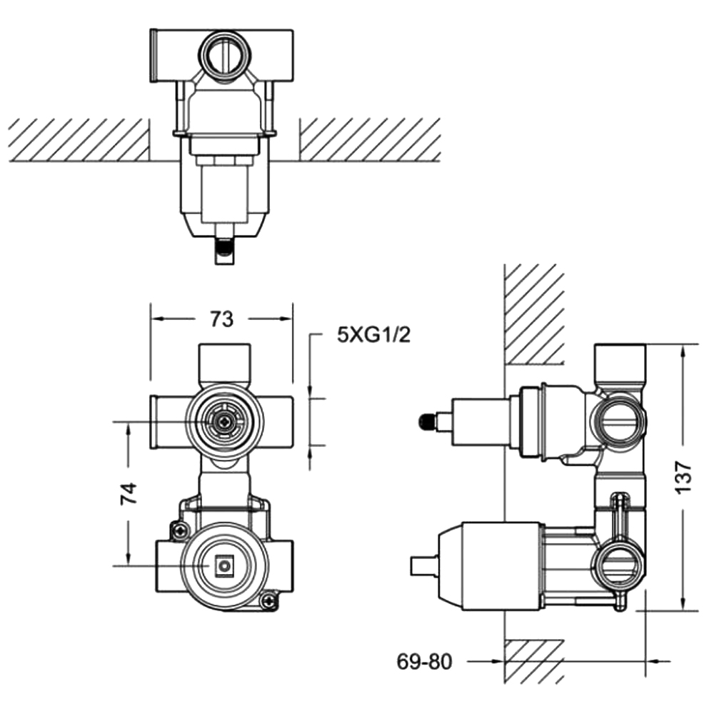 Скрытая часть Bravat Built-in D982CP-A-RUS