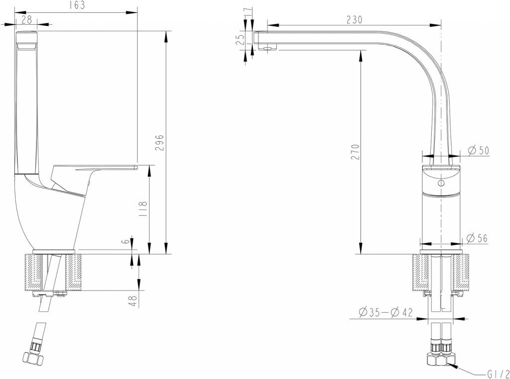 Смеситель для кухни Bravat Line F75299C-2 хром