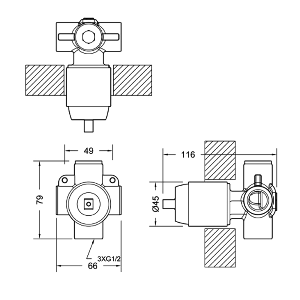 Скрытая часть Bravat Built-in D999BW-ENG