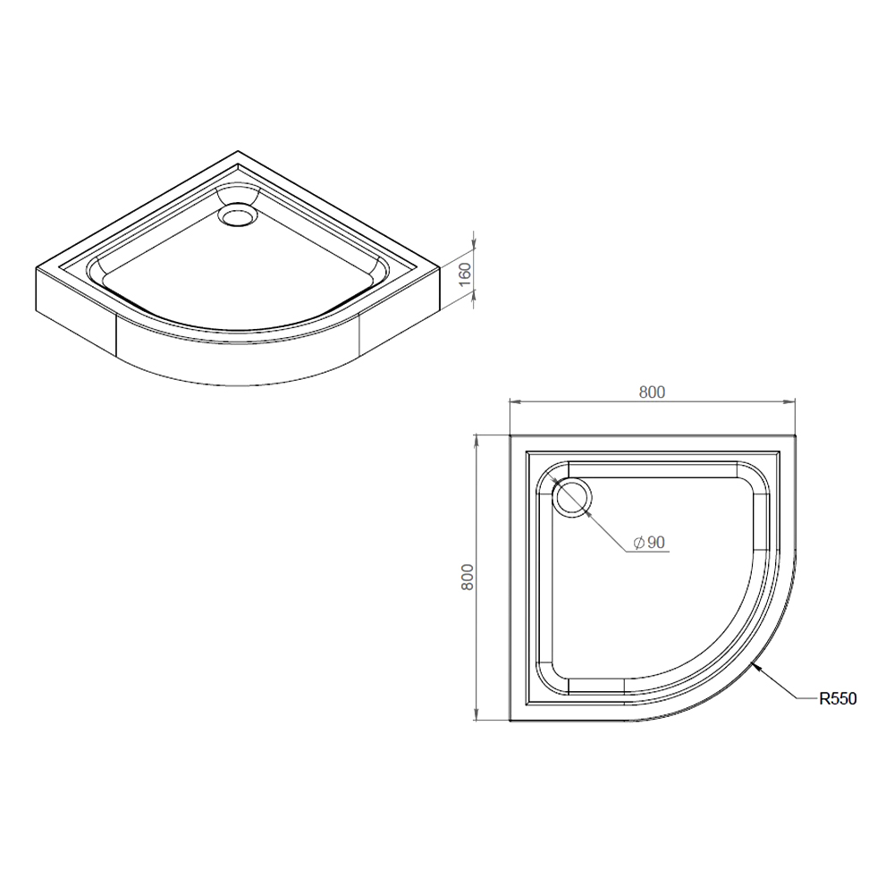 Душевой поддон AM.PM Gem 80x80см W90T-401-080W белый