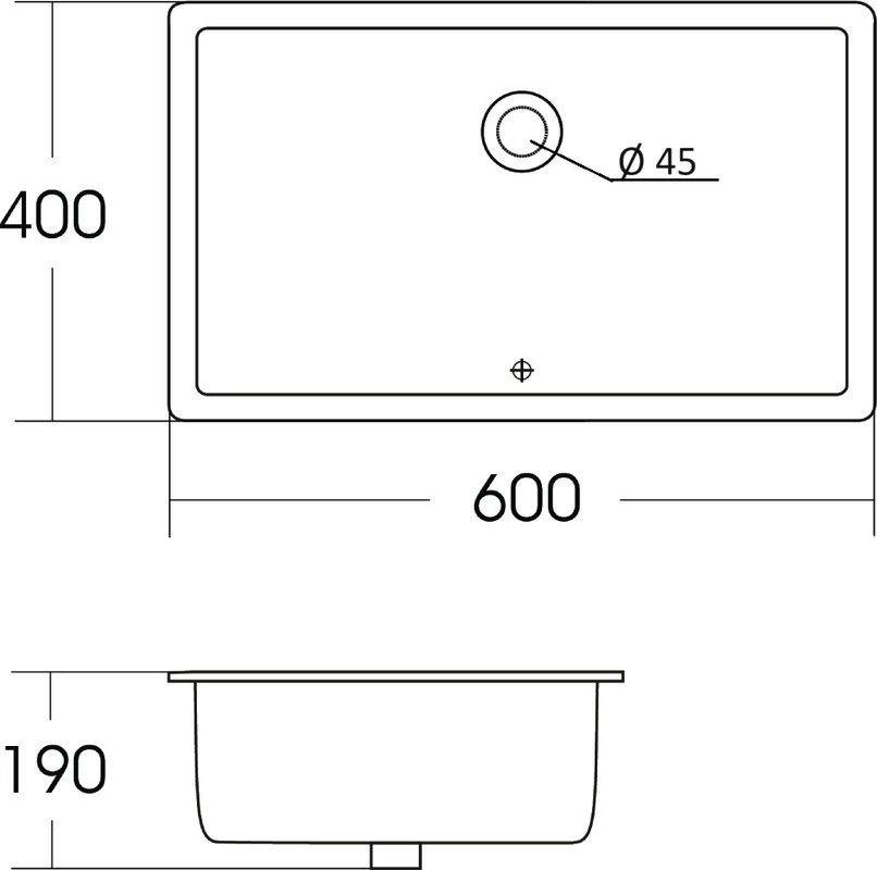 Раковина встраиваемая Orange B02-600W 60 см белая глянец