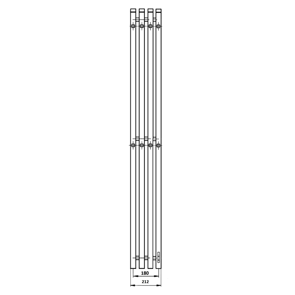 Полотенцесушитель электрический Маргроид Inaro 4 150х18 см, 3 секции, 2 ряда крючков, графит