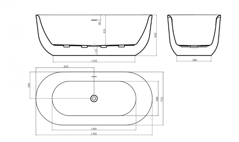 Акриловая ванна BelBagno BB706-1700-770 170x75 см BB706-1700-770 белая глянцевая