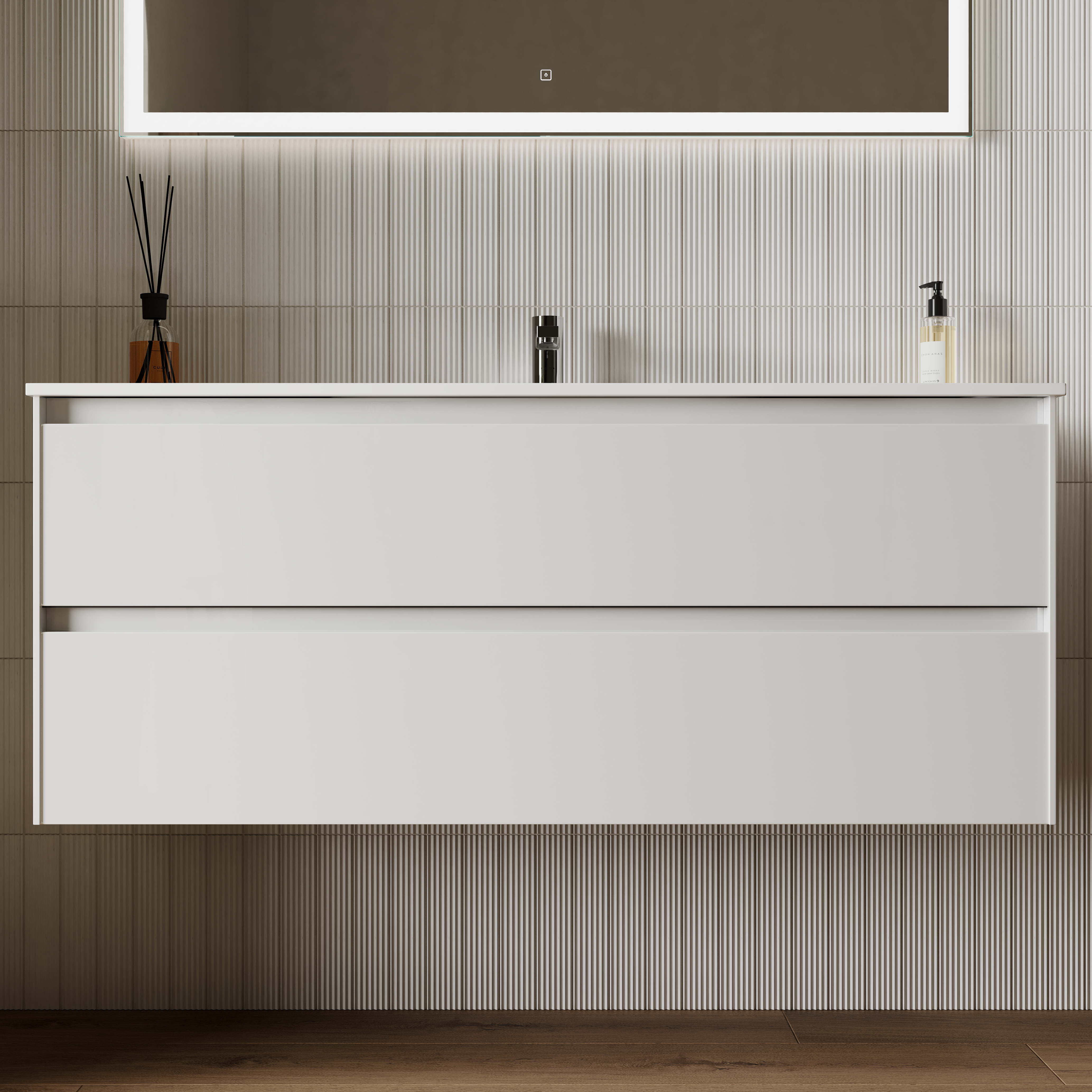 Тумба с раковиной Sancos Cento 120 белая глянцевая