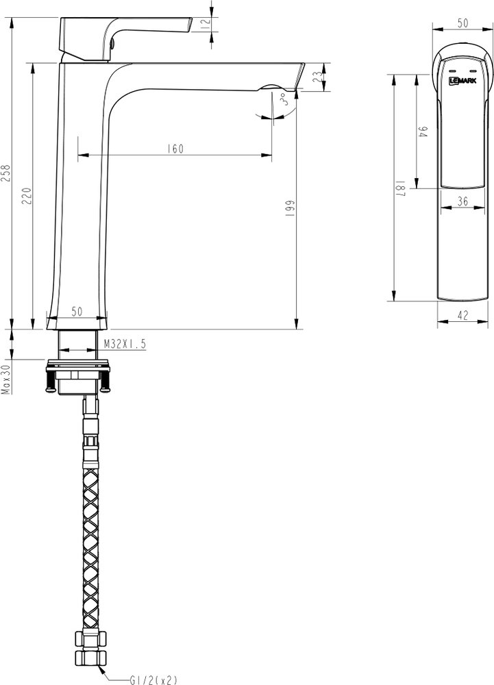 Смеситель для раковины Lemark Ursus LM7209BL черный