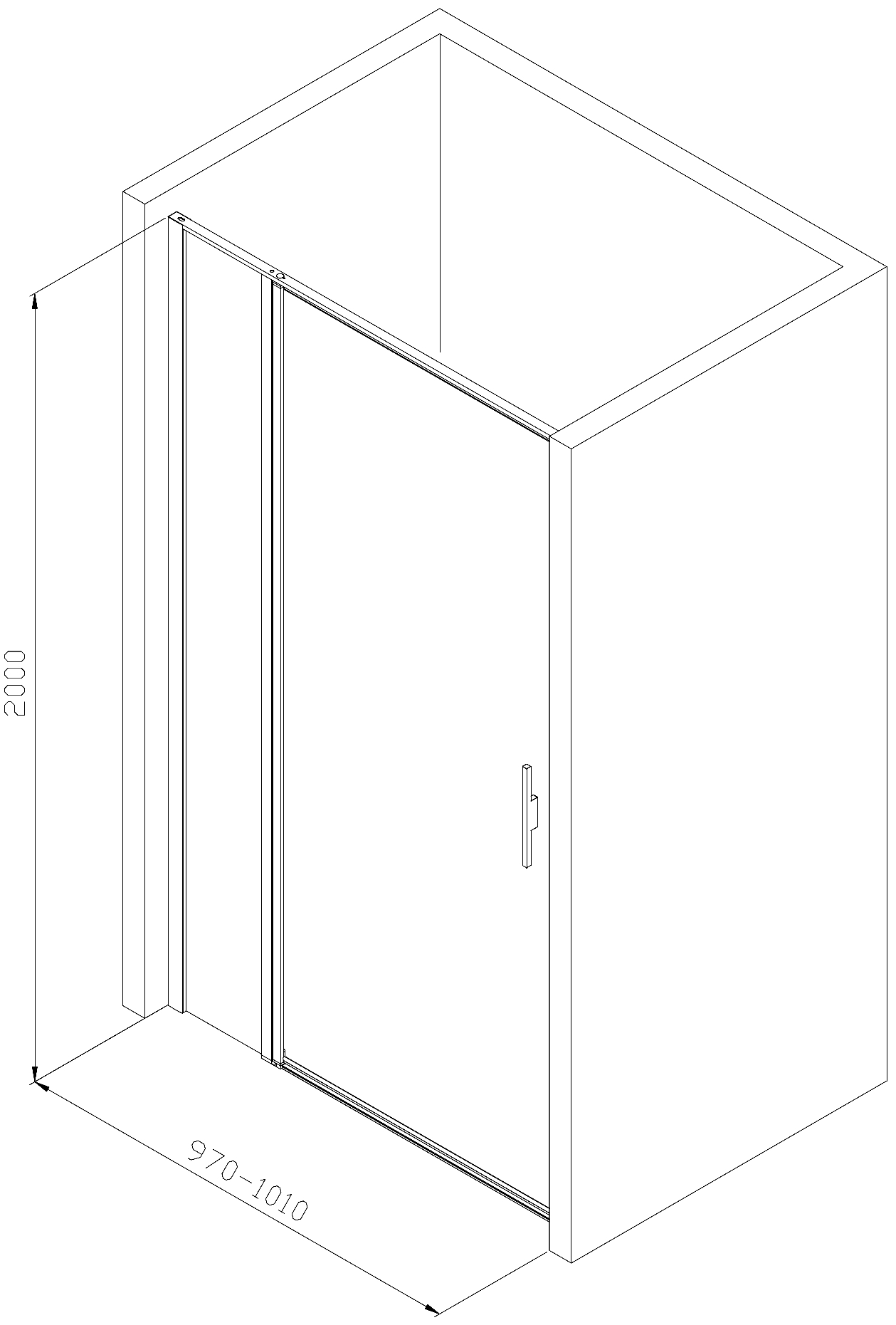 Душевая дверь в нишу Allen Brau Priority 100x200 см 3.31030.BBA профиль черный, стекло прозрачное