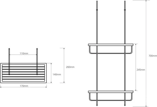 Полка Bemeta Cytro 104702172 2-ярусная, хром