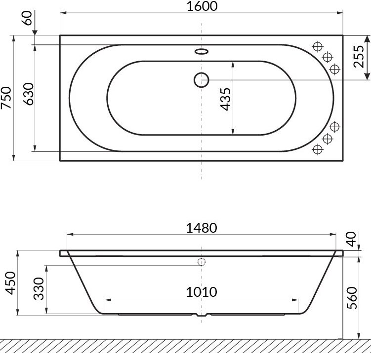 Акриловая ванна Excellent Oceana 160x75 WAEX.OCE16WH белая глянцевая