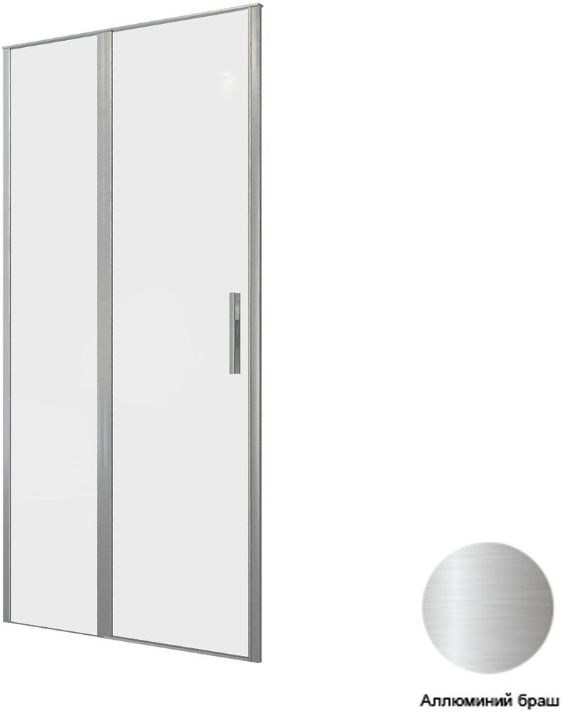 Душевая дверь в нишу Allen Brau Priority 100x200 см 3.31029.BA профиль серебро, стекло прозрачное
