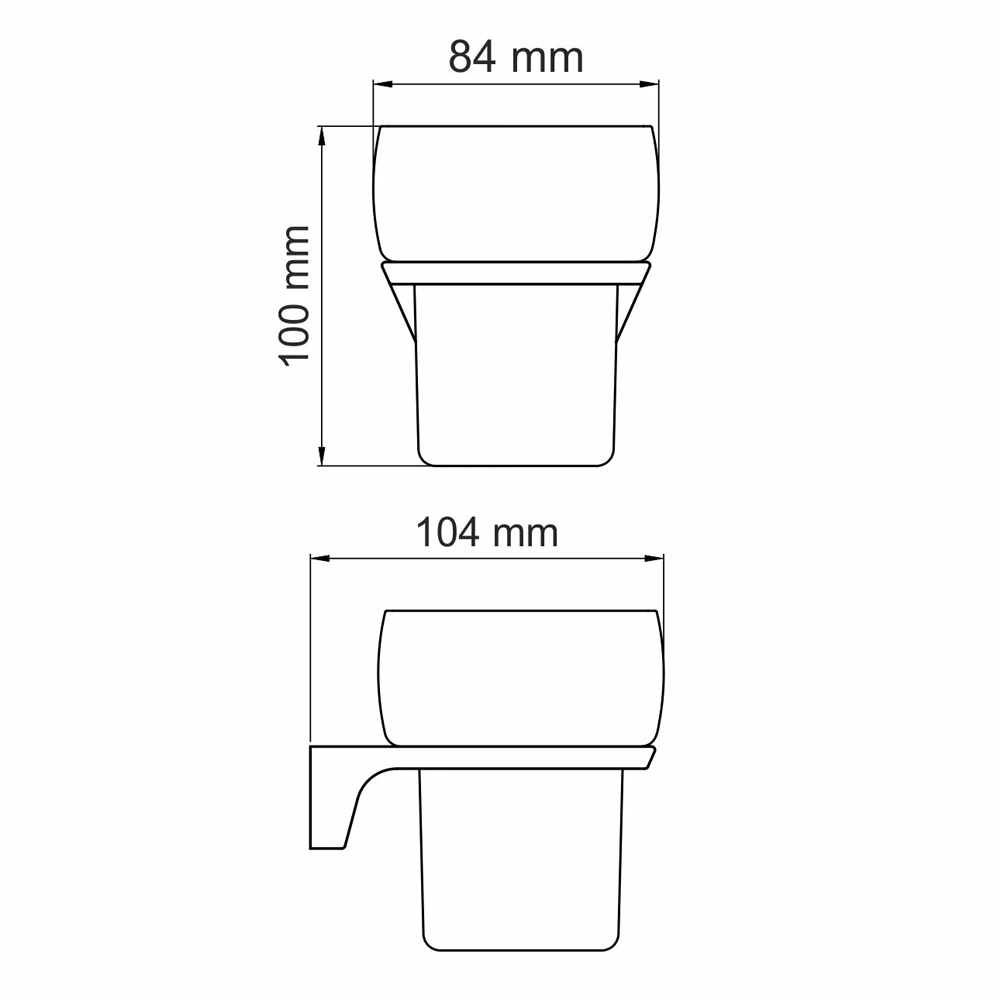 Стакан Wasserkraft Glan K-5128 белый / черный