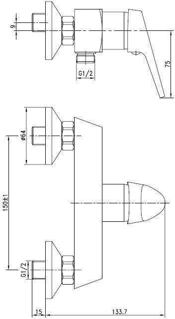 Смеситель Aquanet Round Handle SD90707 для душа