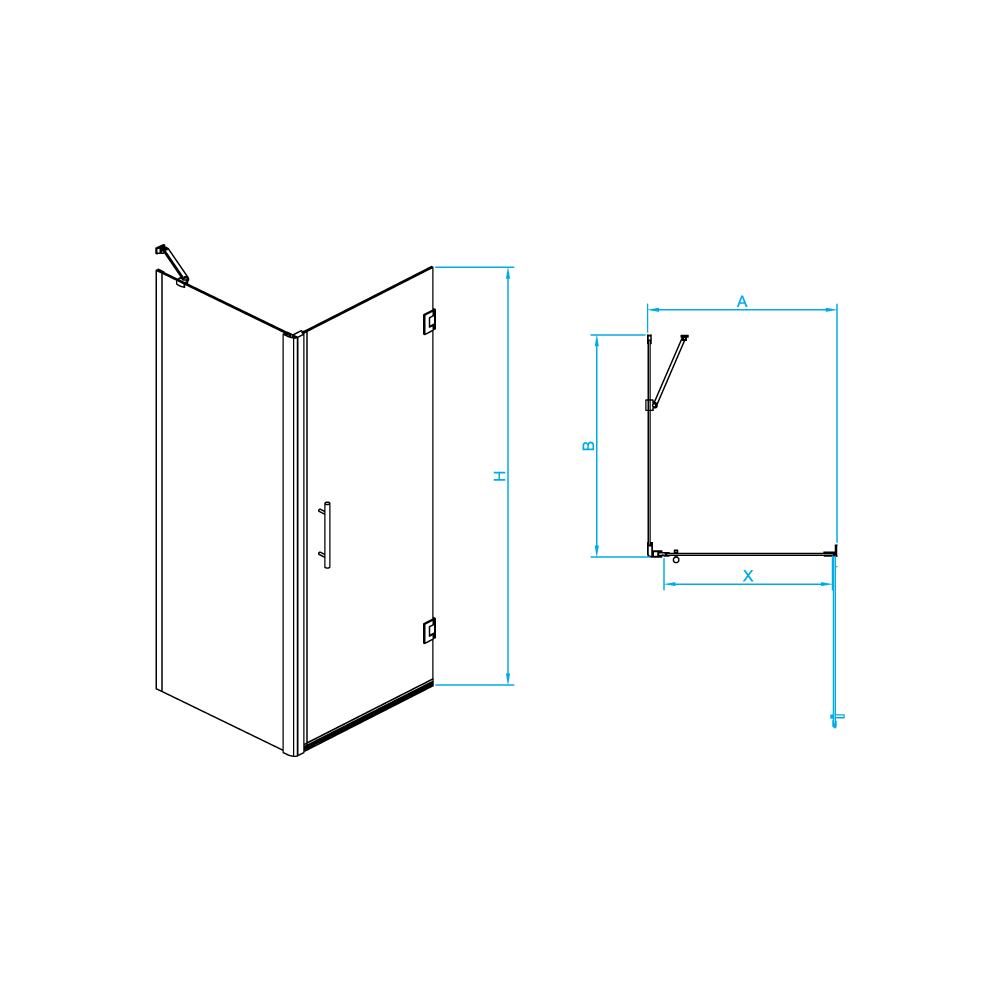 Душевой уголок RGW Passage PA-36B 80x90см 41083689-014 профиль черный, стекло прозрачное