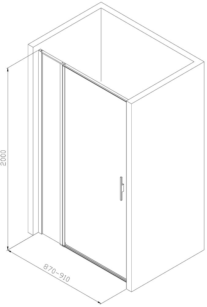 Душевая дверь в нишу Allen Brau Priority 90x200 см 3.31001.00 профиль хром, стекло прозрачное
