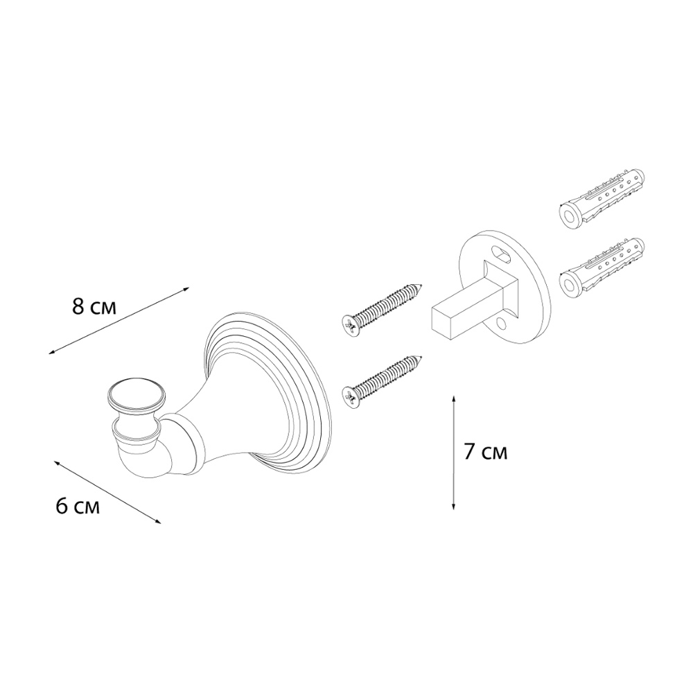 Крючок Fixsen Luksor FX-71605В хром