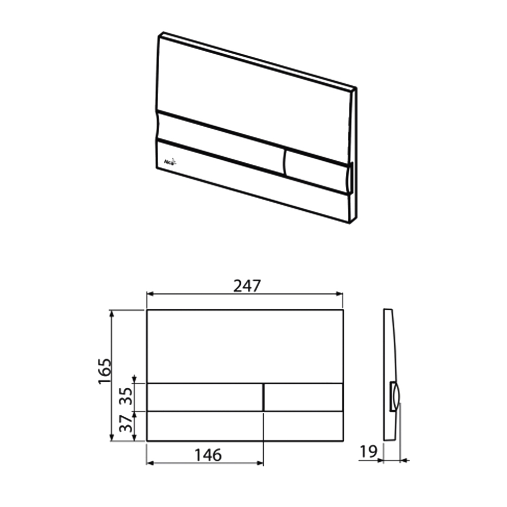 Кнопка смыва AlcaPlast M1730 белая глянцевая