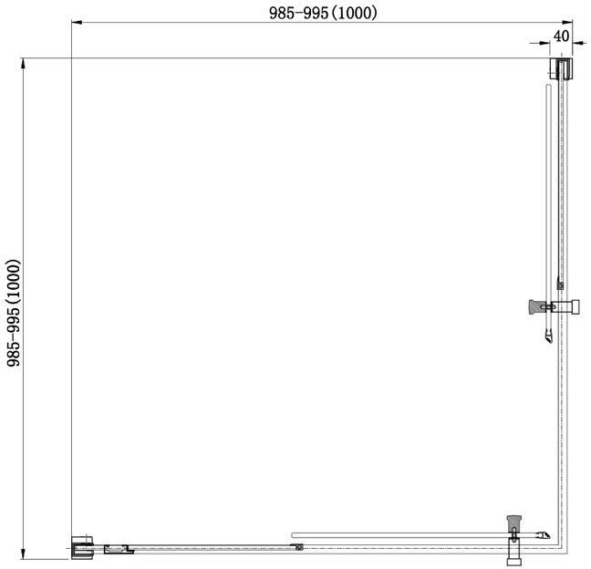 Душевой уголок Aquanet Delta Cube 100x100см NPE1142 профиль хром, стекло прозрачное