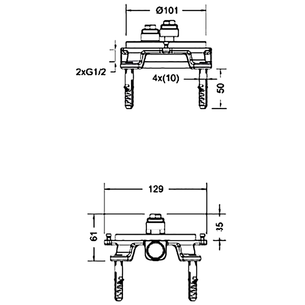 Монтажная коробка Bravat Built-in D9102N-ENG