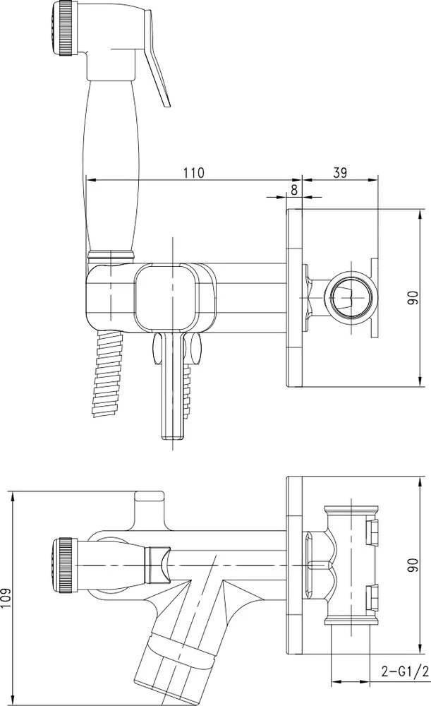 Гигиенический душ Lemark Solo LM7165G со смесителем, золото