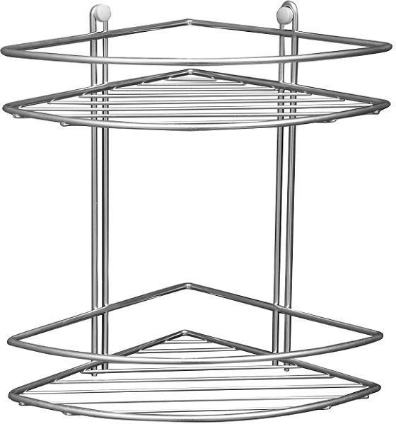 Полка Aquanet 3259 двойная, угловая, хром