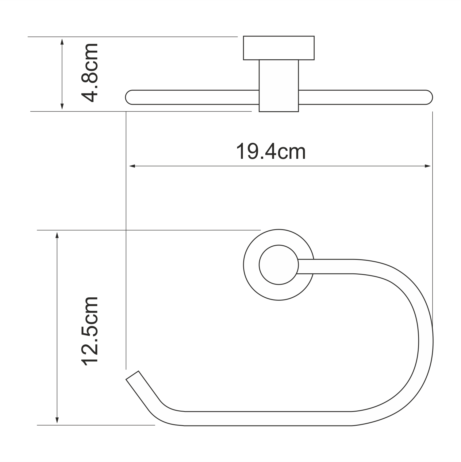 Полотенцедержатель Wasserkraft Donau K-9460 хром