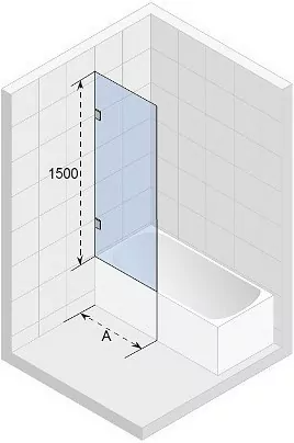 Шторка на ванну Riho VZ Scandic NXT X409 80x150см G001161121 профиль черный, стекло прозрачное