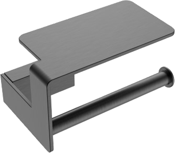 Держатель туалетной бумаги Boheme Q 10941-GM с полкой, gun metal