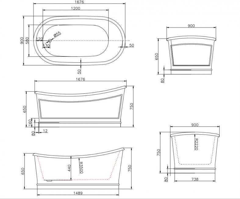 Акриловая ванна BelBagno 170x90 BB32 белая глянцевая