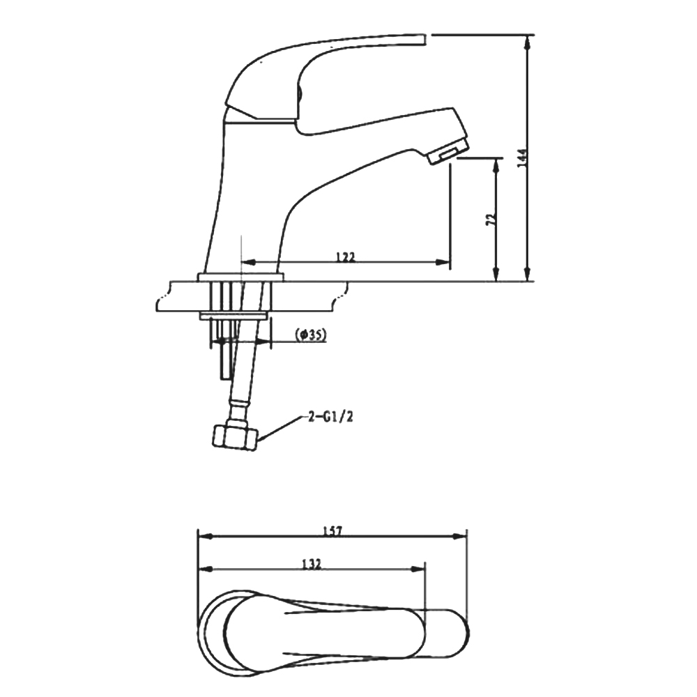 Смеситель для раковины Bravat Fit F1135188CP-RUS хром