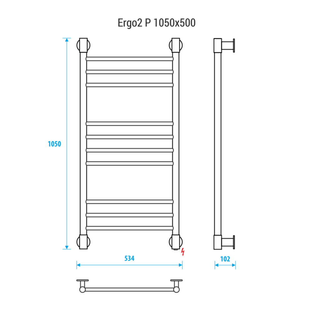 Полотенцесушитель электрический Energy Ergo2 P 105x50 см EETRERGO2P1055000000 хром