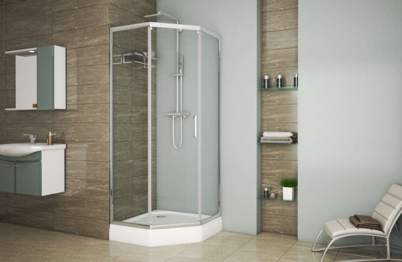 Душевой уголок Bravat Line 90x90см BS090.6115A профиль хром, стекло прозрачное