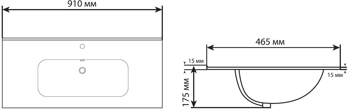 Раковина встраиваемая Aquanet Flat 90 284029 белая глянцевая