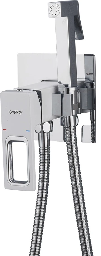 Гигиенический душ Gappo Futura G7217-8 со смесителем, белый / хром