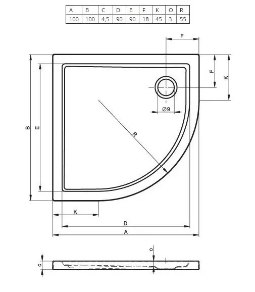 Душевой поддон Riho Zurich 100х100см D001023005 белый