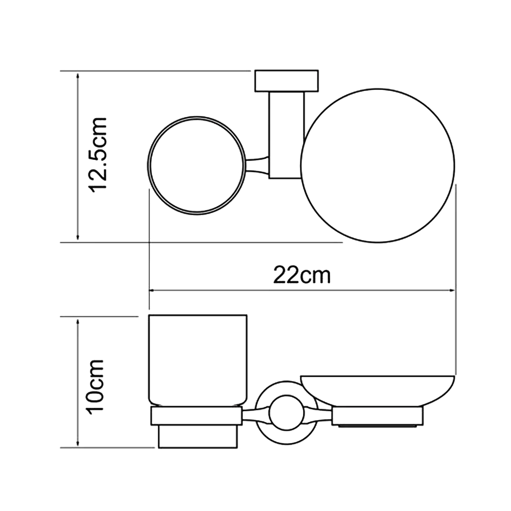 Стакан Wasserkraft Donau K-9426C с мыльницей, белый / хром