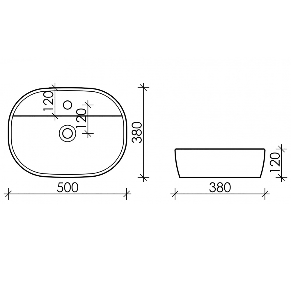 Раковина накладная Ceramica Nova Element CN6036 белая глянцевая