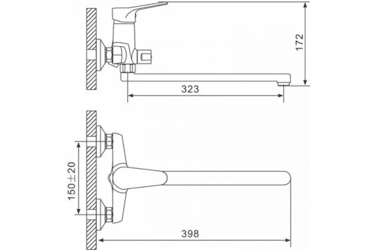 Смеситель для ванны с душем Gappo G2236 хром