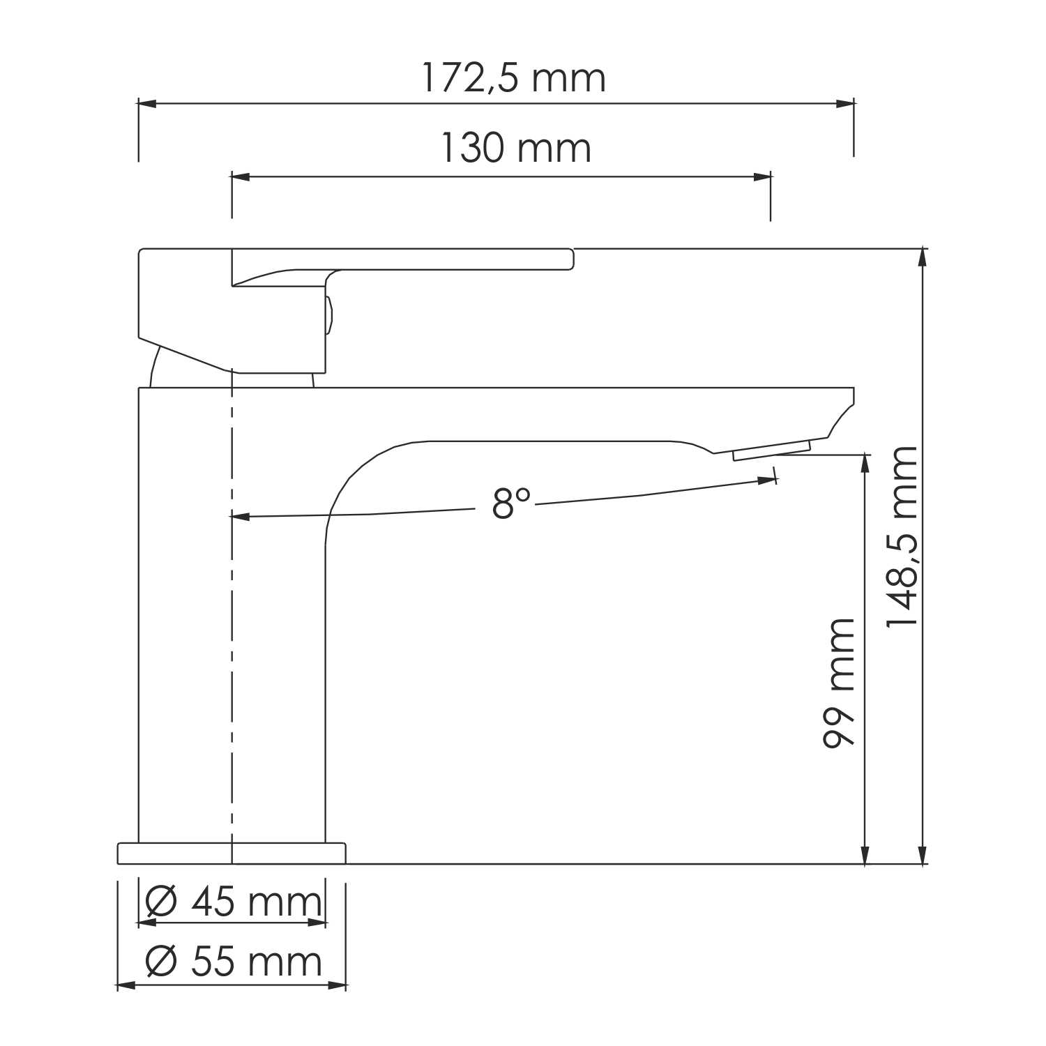 Смеситель для раковины Wasserkraft Mindel 8503 белый